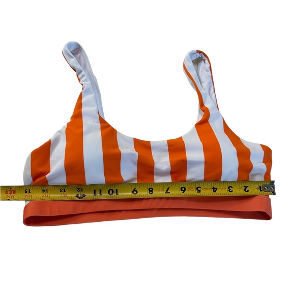 NWOT Women’s White Orange Stripes Two Piece Bathing Suit Size XL - Picture 9 of 17